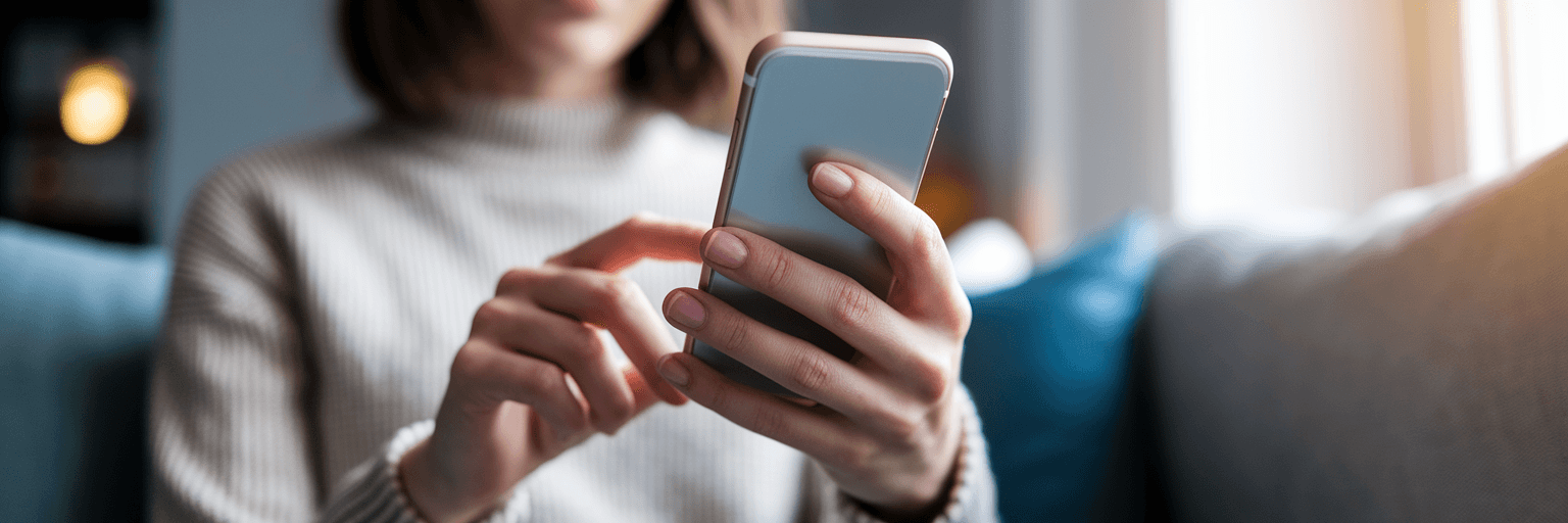 Creator promoting digital cookbook on a smartphone.